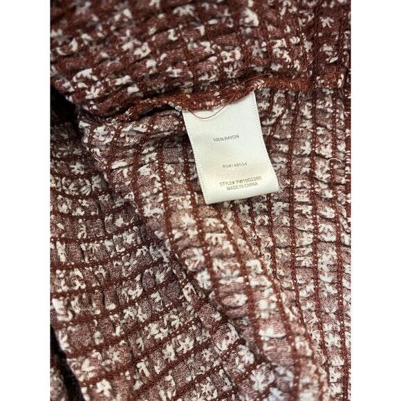 Juniors Large Cropped Top Long Sleeve Elastic Ruffled Top Rust indigo Rising - Picture 6 of 6